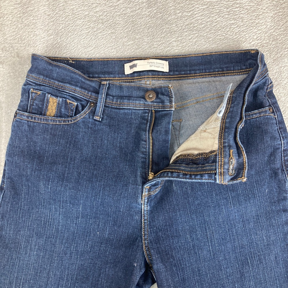 Levi's Women's 512 Perfectly Slimming Straight‎ Leg Jeans Dark Wash Size 10 - Picture 8 of 16